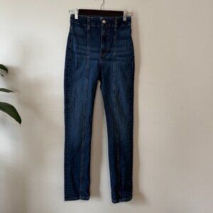 Reformation Dark Blue High-Rise Skinny Jeans. Size 24